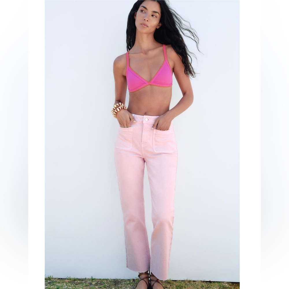 Zara high waisted mini flare jeans